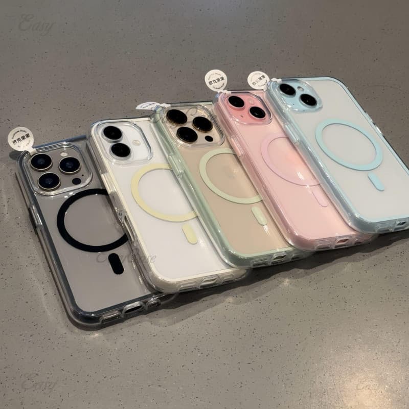 Simple 2-in-1 โปร่งใส เคสโทรศัพท์สําหรับ iPhone 16 15 14 13 12 11 Pro Max ป้องกันลื่นและป้องกันการตกกระแทกฝาหลัง รูปที่ 9