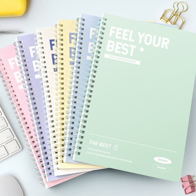 สมุดโน๊ตสันห่วง ปกสีพาสเทล สมุดโน๊ตสันห่วงกระดูกงู สมุดจด ไดอารี่ สมุดน่ารัก | A5/B5 สีสันหวานละมุ รูปที่ 2