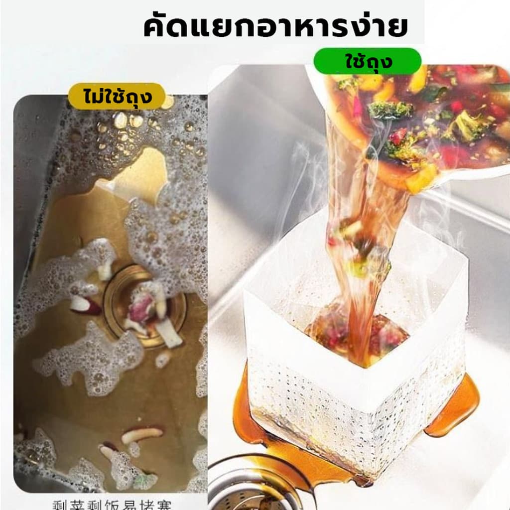 ถุงกรองเศษอาหาร ที่กรองเศษอาหาร ถุงตาข่ายกรองเศษอาหารอ่างล้างจานแบบใช้แล้วทิ้ง แพ็ค 1แพค/30ชิ้น ป้องกันเศษอาหาร รูปที่ 2