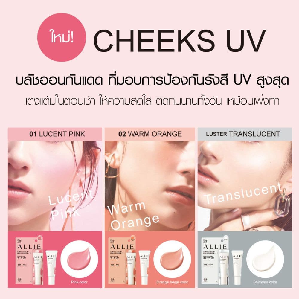 เจลกันแดด ALLIE บลัชออน CHRONO BEAUTY COLOR ON UV CHEEK 02 SPF50+ PA++++ รูปที่ 4