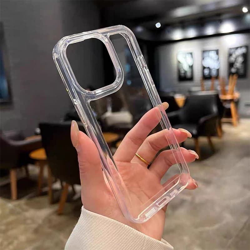 ไม่มีรูปแบบ กรณีโทรศัพท์อ่อน ป้องกันการชนกัน iphone 11 12 13 14 15 Pro Max XS X XR 7 8 14 Plus โปร่งใส รูปที่ 5