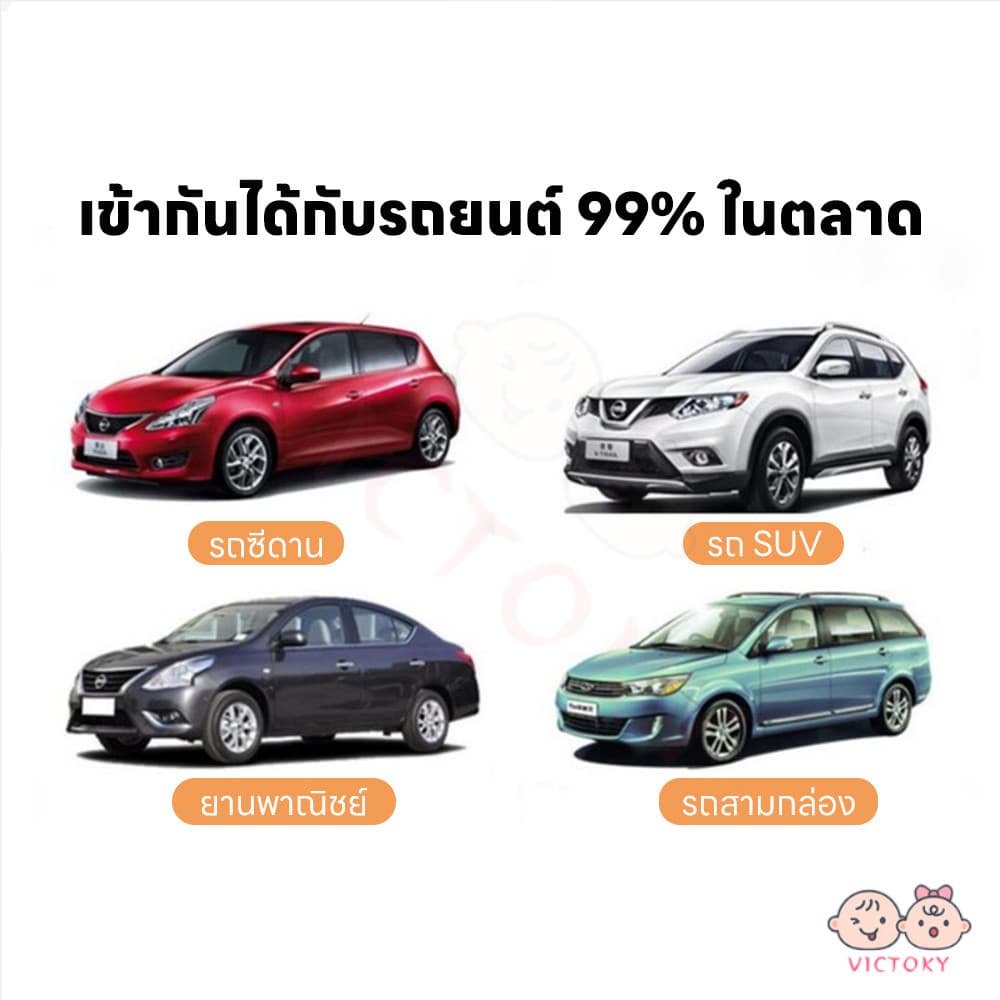 VICTOKY ม่านบังแดดในรถ ม่านบังแดดรถยนต์ ผ้าม่านบังแดดรถยนต์ ลายการ์ตูน ม่านบังแดดรถยนต์สำหรับเด็ก กันความร้อน รูปที่ 7