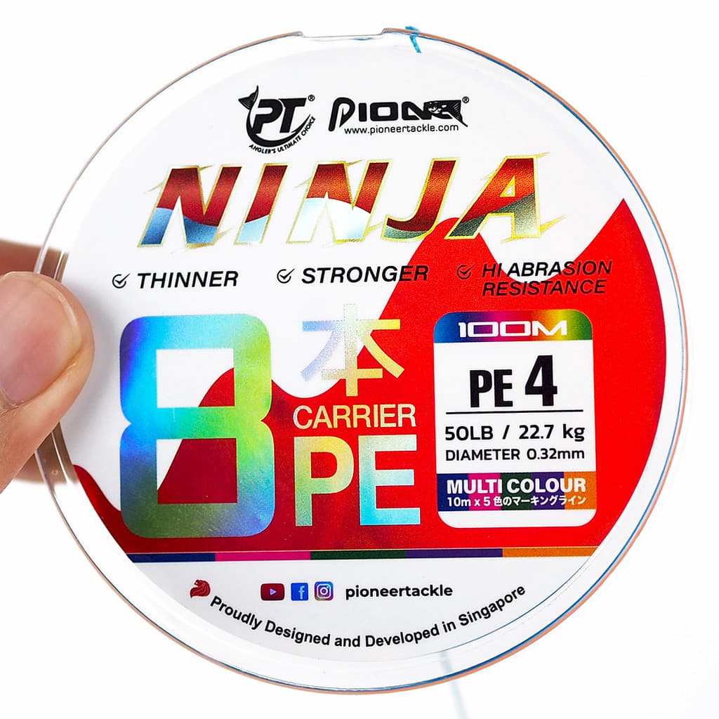สายพีอี PE PIONEER NINJA X8 100M สีสลับมัลติคัลเลอร์ แบบกล่อง รูปที่ 4