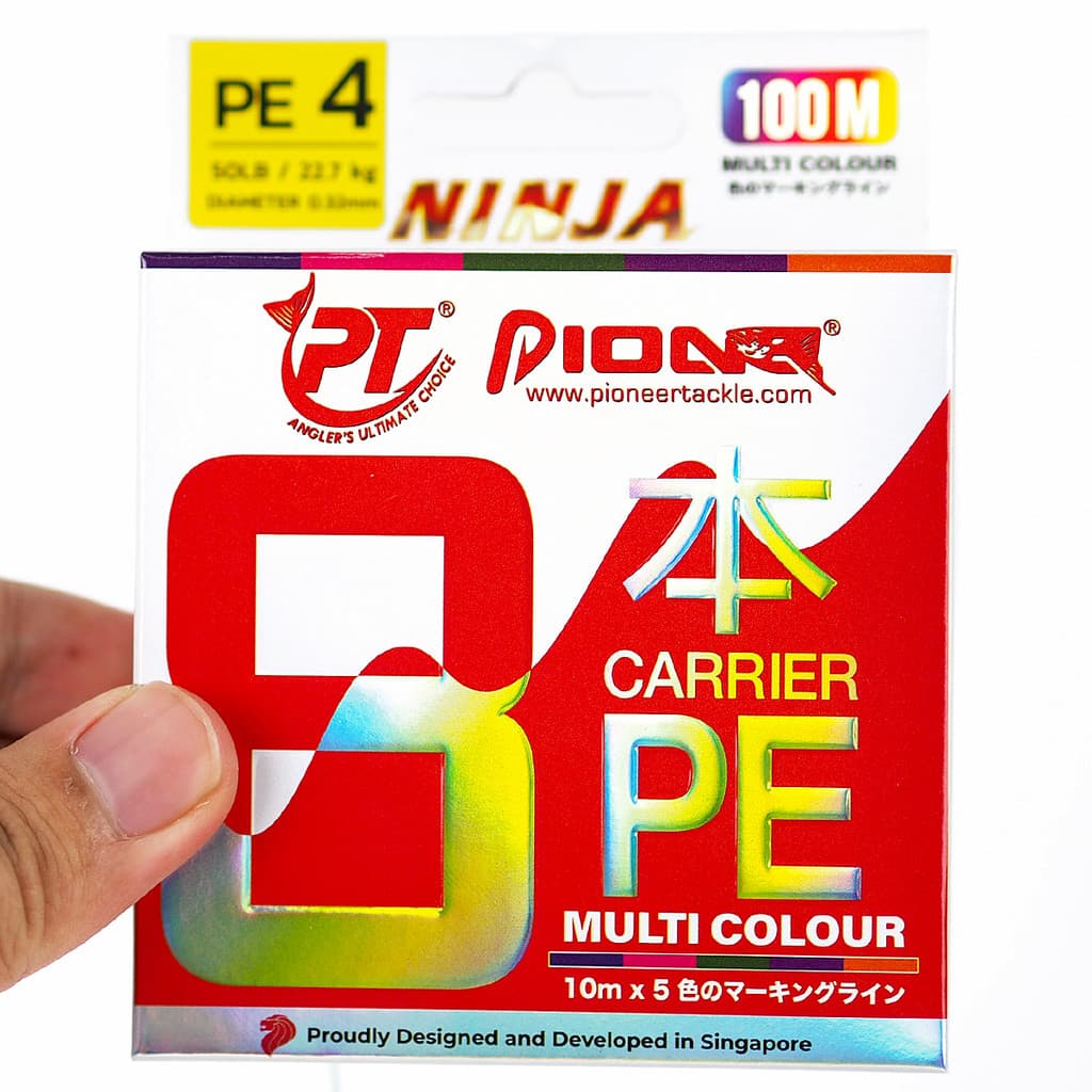 สายพีอี PE PIONEER NINJA X8 100M สีสลับมัลติคัลเลอร์ แบบกล่อง รูปที่ 5