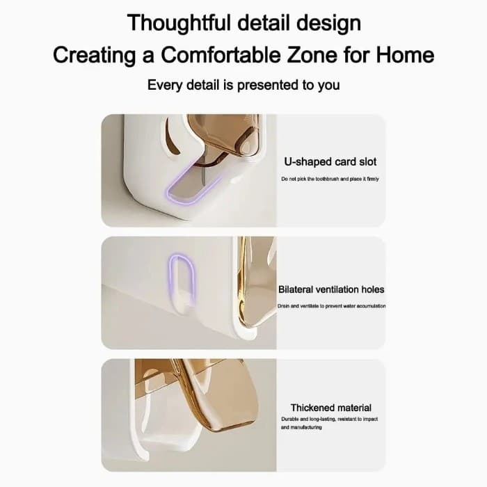 HOMEที่วางแปรงสีฟันไฟฟ้า,ชั้นวางแปรงสีฟันติดผนัง,ฝาครอบป้องกันหัวแปรงสีฟัน,หมวกแปรงสีฟันไฟฟ้า,กล่องเก็บแปรงสีฟันกันฝุ่นห้องน้ําชั้นวางส รูปที่ 7