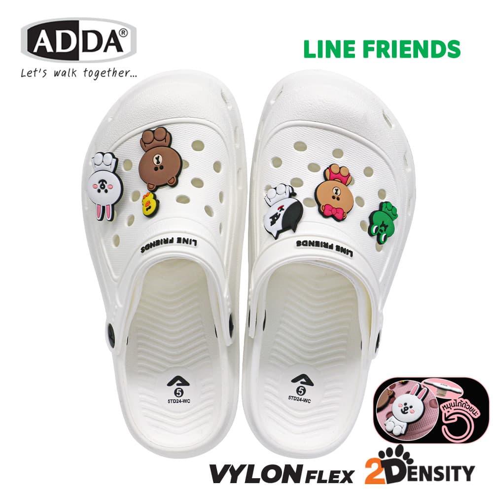 ADDA 2Density LINE FRIENDS รุ่น 5TD24-WC รองเท้าหัวโต รัดส้น ลายการ์ตูนน่ารัก ไซส์ 4-6 รูปที่ 7