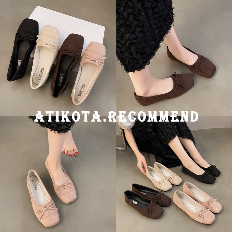 Atikota รองเท้าผู้หญิงแบนรองเท้าแตะแฟชั่นสวยงามอเนกประสงค์สวมใส่สบายรองเท้านางฟ้าน้ำหนักเบา รูปที่ 9