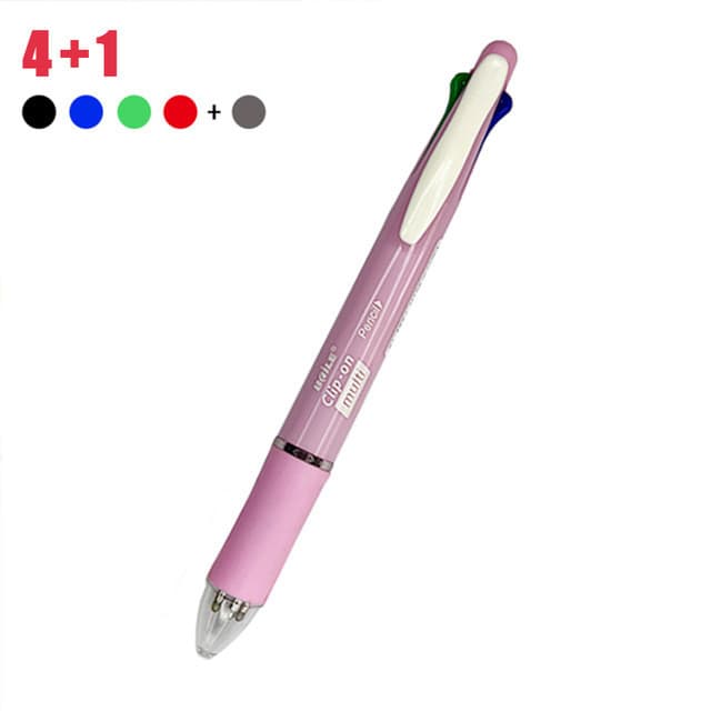 ปากกาลูกลื่นหลากสี 5in1 Push Type Mechanical Pencil ปากกามัลติฟังก์ชั่นแกนเปลี่ยนได้ ปากกาลูกลื่น 4 สี + ดินสอ รูปที่ 8