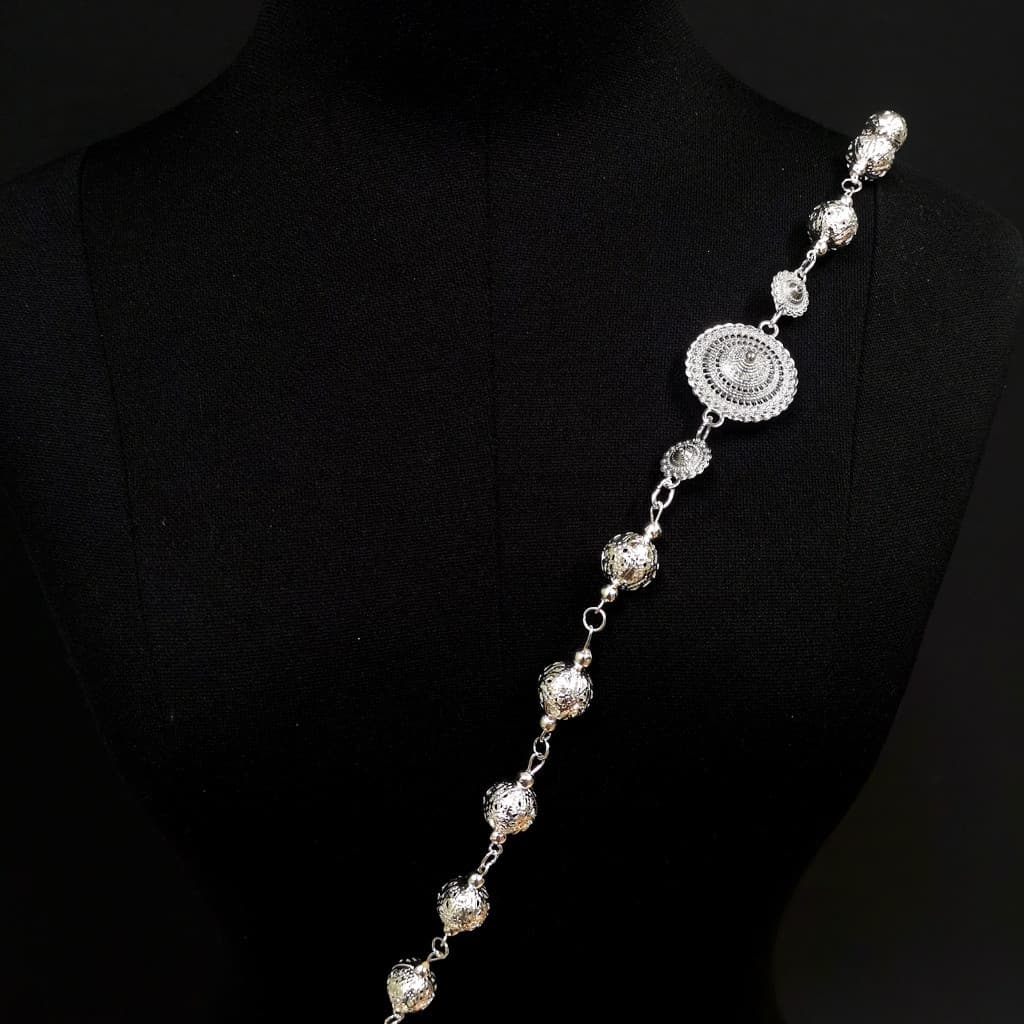 Vintage Jewelry สร้อย สังวาลย์ สีเงิน ชุดไทย สร้อยคอแฟชั่น ผู้ใหญ่ รูปที่ 4