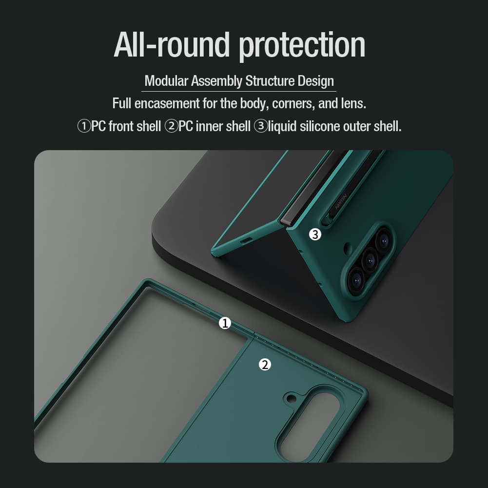 Nillkin Flex Pure Fold Case สําหรับ Samsung Galaxy Z Fold7 / Fold 7 Case พร้อมที่วางปากกา Anti Fall Protective Case รูปที่ 8