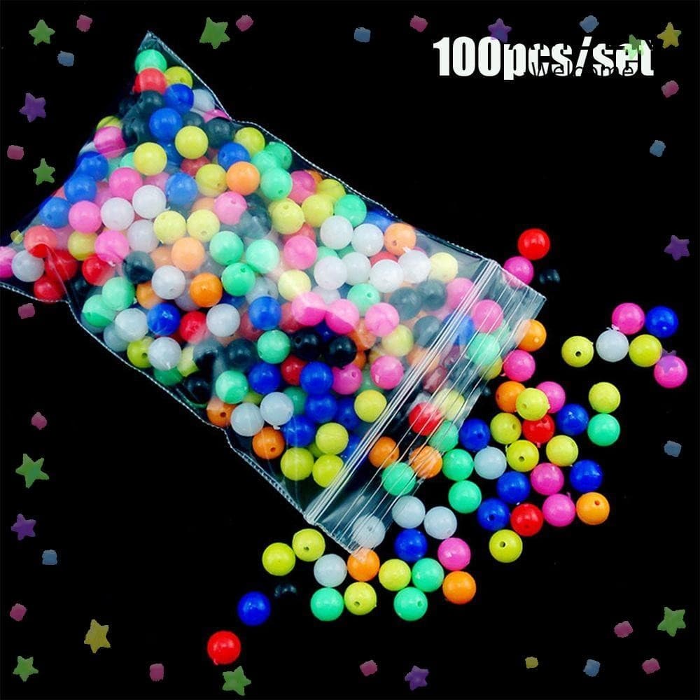 Amber ลูกปัดไข่มุกพลาสติก PE ทรงกลม สําหรับตกปลา 100 ชิ้น รูปที่ 1