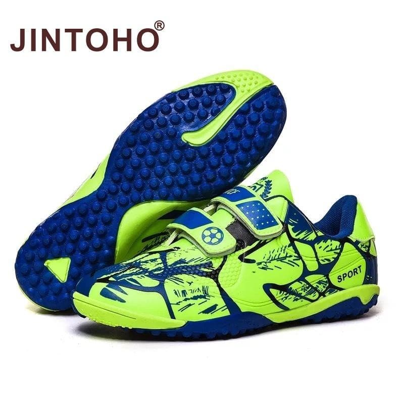 Jintoho รองเท้าฟุตบอลเด็ก cleats traning รองเท้าผ้าใบกีฬาฟุตบอลสําหรับชายหญิงเด็ก รองเท้ากีฬากันลื่นพื้นนุ่มขนาด 28-38 รูปที่ 4