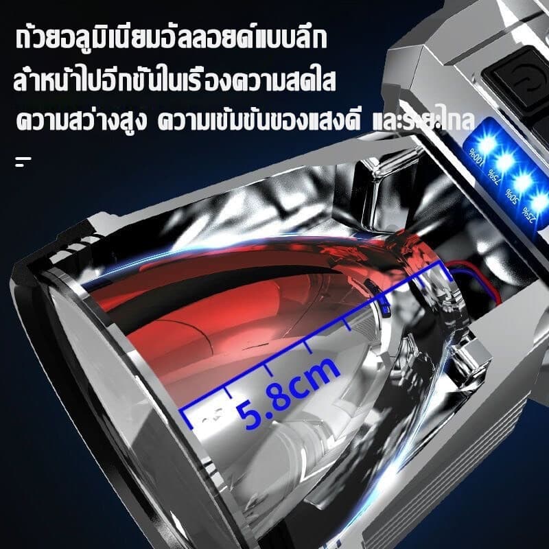 COD!ไฟฉายคาดหัว LED99999Wแสงไฟที่สว่างเป็นพิเศษ ไฟสว่างแรง ระยะพันเมตร ไฟคาดหัวแรงสูง ไฟส่องกบของแท้ รูปที่ 5