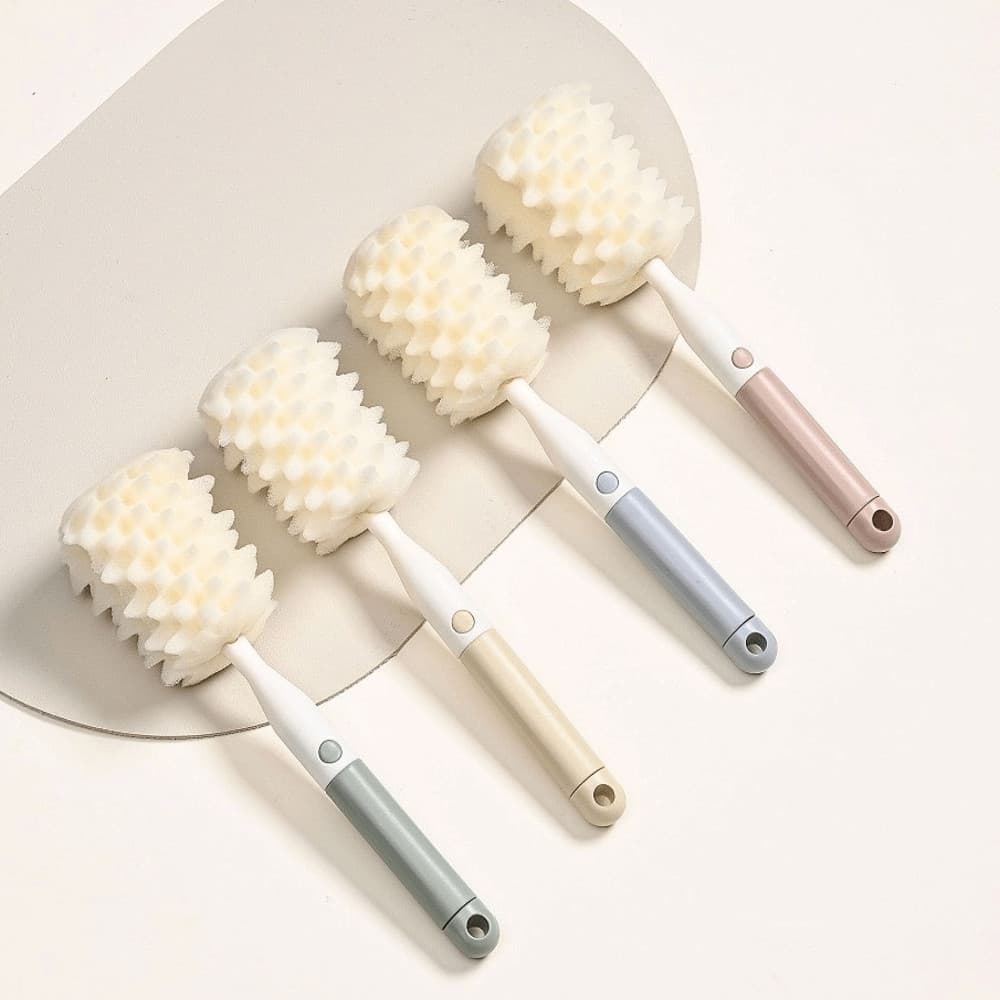 KARENGOODS ชุดแปรงทําความสะอาดขวด,เครื่องขัดพื้นฟาง Pacifier ด้ามยาว 360 องศา,ชุดขนแปรงทนทาน Ergonomically Straw Brush Baby Care รูปที่ 7