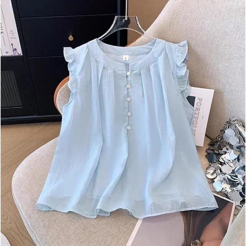 Dahong W641 เสื้อเชิ้ตผ้าชีฟองไซส์ใหญ่ สำหรับผู้หญิง เสื้อเชิ้ตทรงบาบี้อเนกประสงค์สำหรับฤดูร้อนดีไซน์เสื้อจีบ รูปที่ 8
