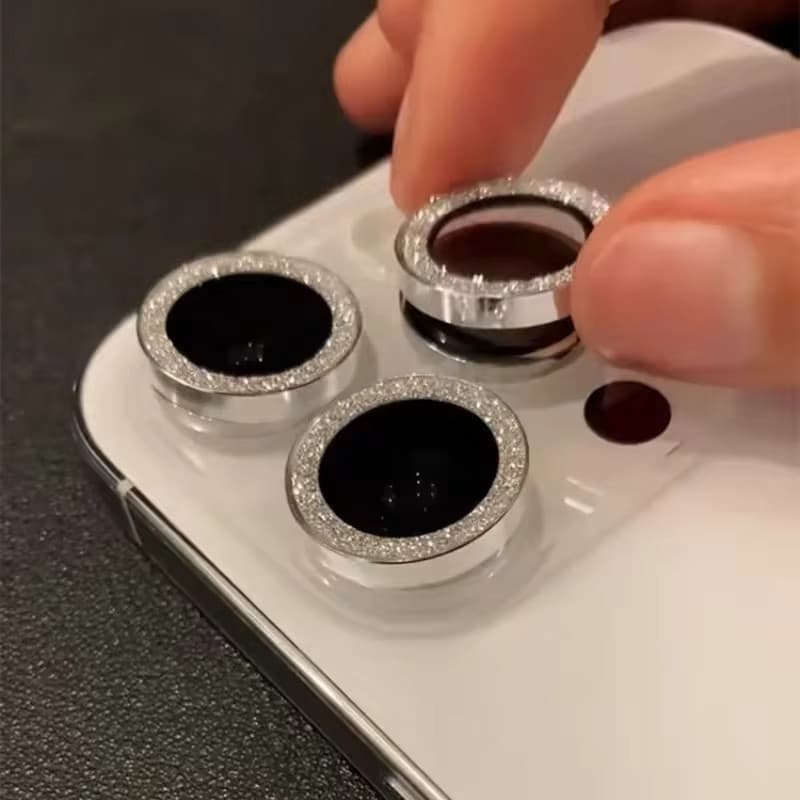 วงแหวนโลหะปกป้องเลนส์กล้อง For iPhone 11 13 15 14 12 16 Pro Max 13 Mini 15 Plus พร้อมกระจกนิรภัย รูปที่ 1