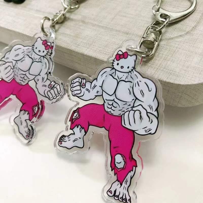 Hercules kitty cat จี้สาวน่ารักหัวใจพวงกุญแจแฟนกระเป๋านักเรียนอุปกรณ์เสริมอะคริลิคของขวัญ รูปที่ 1