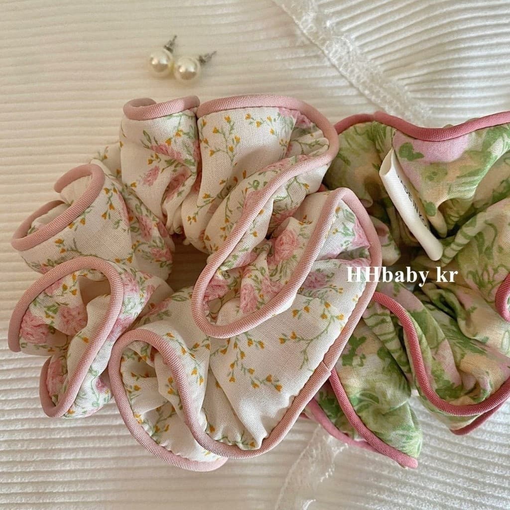 Mori Style Floral Scrunchy Hair Tie Ball Head Hair Tie Simple Hair Tie รูปที่ 3