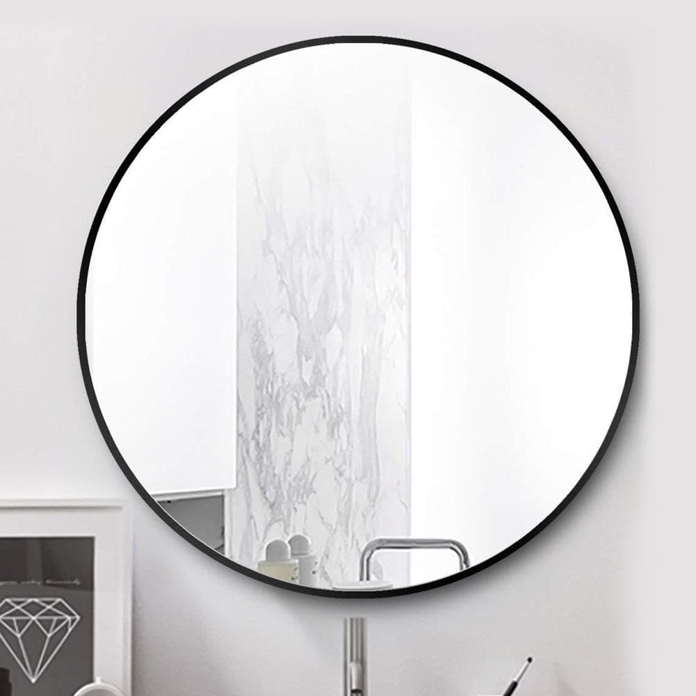 AO40/50/60cm จัดส่งที่รวดเร็วสีดำสีขาวทองรอบกระจกกระจกกลมmirror กระจกติดผนังgold black white กระจกเงาติดผนังกระจกห้องน้ำ รูปที่ 6