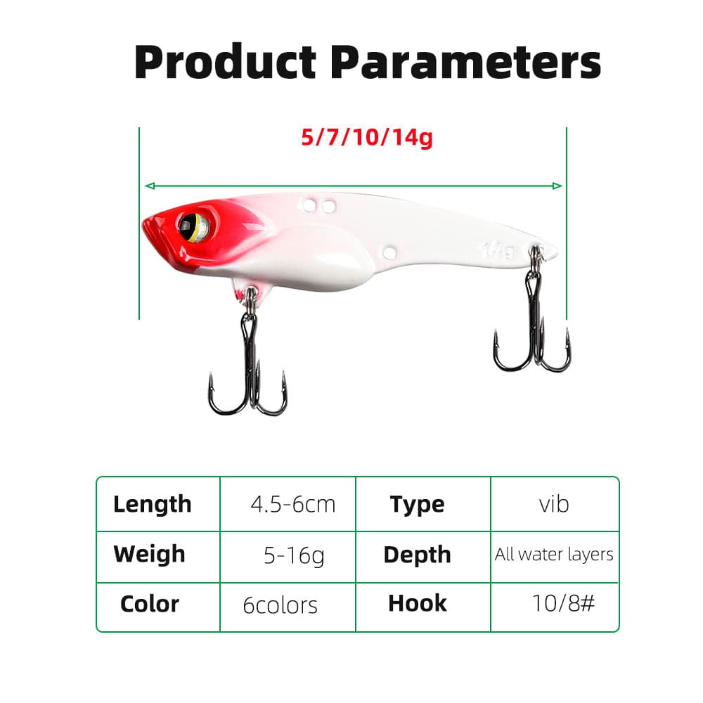 ตกปลาจิ๊กช้อนล่อ VIB 5g/7g/10g/14g ใบมีดโลหะเหยื่อตกปลาช้อน Crankbaits สําหรับปลาเทราท์เบสเหยื่อปลาแซลมอนน้ําจืดน้ําเค็ม รูปที่ 2