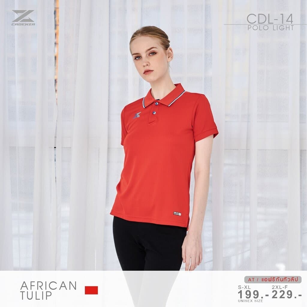 CADENZA เสื้อโปโลผู้หญิง เสื้อคอปก พรีเมี่ยม คาเดนซ่า รุ่น CDL-14Y สีแดง/เลือดหมู/เหลือง/ส้ม/น้ำเงิน รูปที่ 3