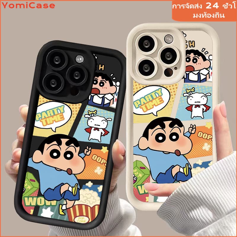กรณี shinchan คดีโอปโป Oppo A11 A15 A16 A17 A5 A7 A31 A33 A55 A77 A78 A38 A32 Reno5 F19 A54 ซอฟท์เคส เคสโทรศัพท์ รูปที่ 1