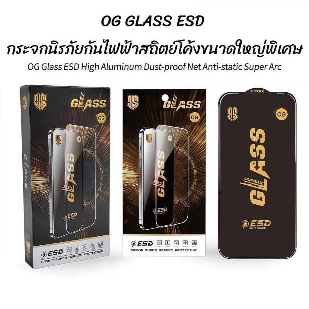 ฟิล์มกระจก Realmeแบบเต็มจอจอโค้ง ป้องกันไฟฟ้าสถ OG REALME5 REALME C3 C21 C12 C25 C35 C55 C53 C21Y C25Y รูปที่ 1