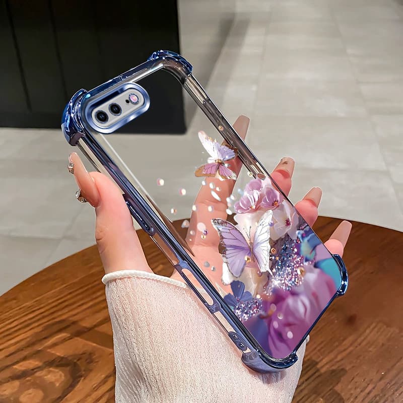 กันกระแทก Case สําหรับ iPhone 6 6s 7 8 plus เคสโทรศัพท์ TPU 2025 ออกแบบใหม่ผีเสื้อดอกไม้อุปกรณ์เสริมฝาครอบ SZ28 รูปที่ 4