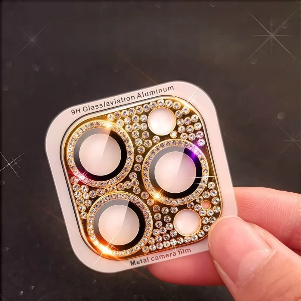 GOODSparkling Diamond เลนส์หรูหรา For iPhone 16 15 14 13 11 12 Pro Max 16Plus กล้องแหวนแก้วเลนส์โทรศัพท์ป้องกันฟิล์ม รูปที่ 6