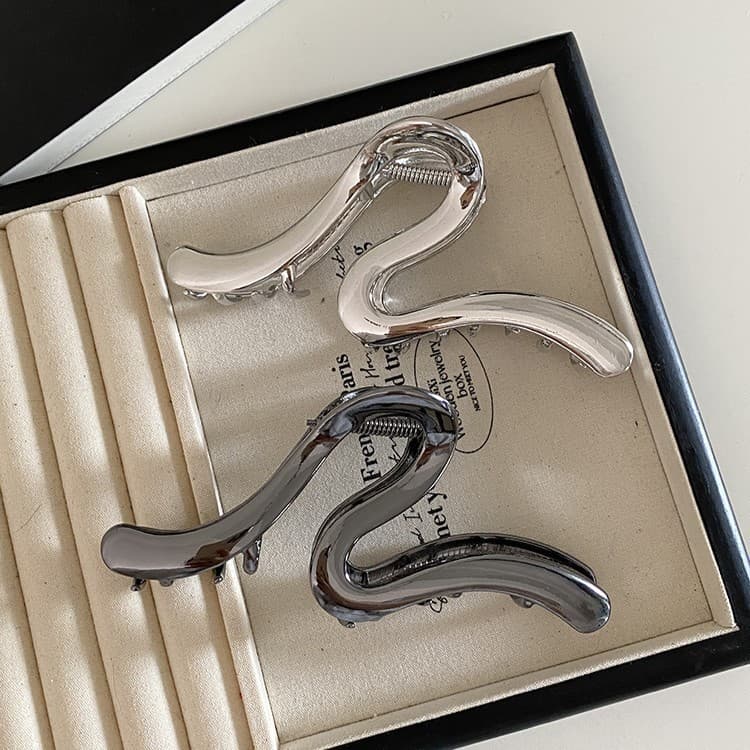 2024 Minimalist Cool Style Line Metal Grab Clip High-End Shark Clip รูปที่ 2