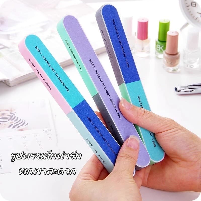 Crystal แถบขัดตะไบเล็บพิมพ์ลาย แถบขัดเงาหกด้าน เครื่องมือทำเล็บ แถบขัดเล็บ เครื่องเจียรเล็บ รูปที่ 6