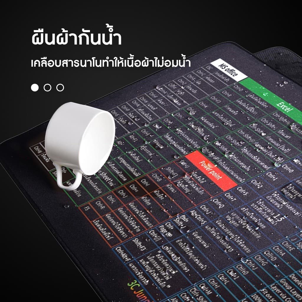 แผ่นรองเมาส์คีย์ลัดภาษาไทย ขนาดใหญ่ ของขวัญ แผ่นรองคีย์บอร์ด อุปกรณ์สำนักงาน Mouse Pad Shortcut Keys รูปที่ 4
