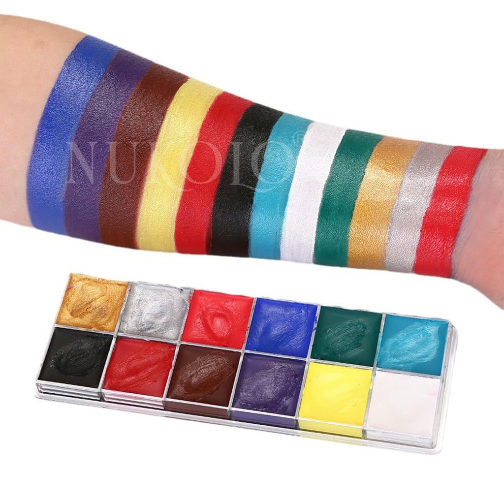 สีเพ้นท์หน้า การวาดหน้าเด็ก สีทาหน้าและร่างกาย มี12สี ทำความสะอาดง่าย เรืองแสง ของเด็กๆ รูปที่ 8
