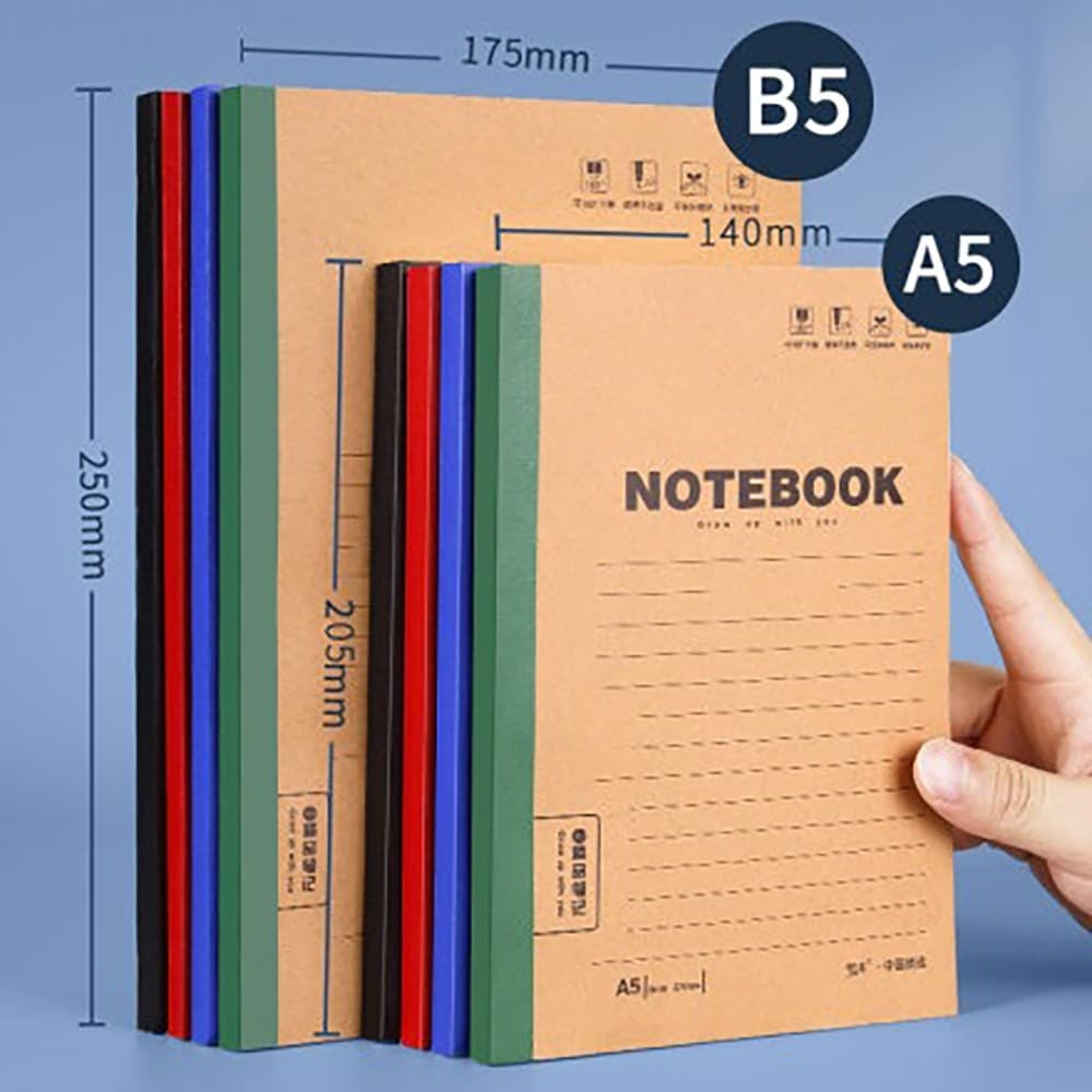 สมุดโน้ต ปกคราฟท์ A5/B5 สมุดปกสีน้ำตาล สมุดจดรายงาน กระดาษถนอมสายตา | มีเส้นบรรทัด) | สไตล์มินิมอล รูปที่ 3