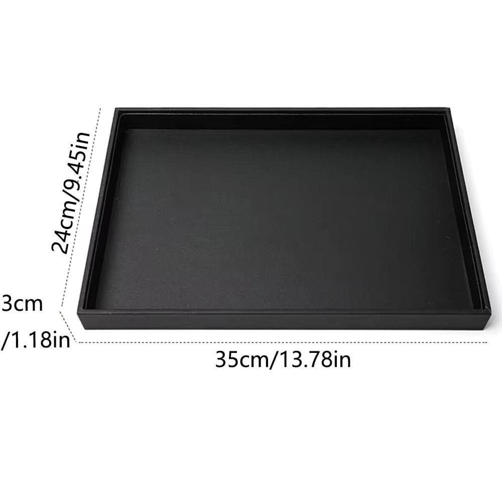 SOLARLINX ถาดแสดงเครื่องประดับ,สีดําStackable PUหนังเครื่องประดับพาเลท,พรีเมี่ยมด้านล่างแบนกันน้ําที่ถอดออกได้ Dividersสร้อยข้อมือจัดเก็บ Dresser รูปที่ 2