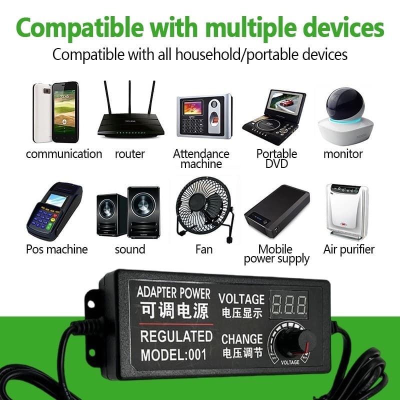 AC/DC 3V-12V 5A อะแดปเตอร์ ปรับโวลท์ได้ Adapter พร้อมหน้าจอแสดงผล รูปที่ 2