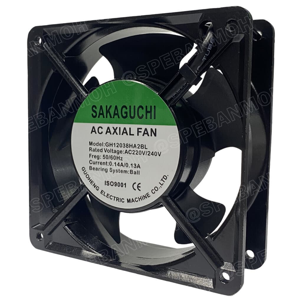 GH12038HA2BL 4.8 นิ้ว 220VAC 12038 พัดลมระบายอากาศ Axial Fan บอดี้เหล็ก พัดลมระบายอากาศ Sakaguchi พัดลมระบ... รูปที่ 3