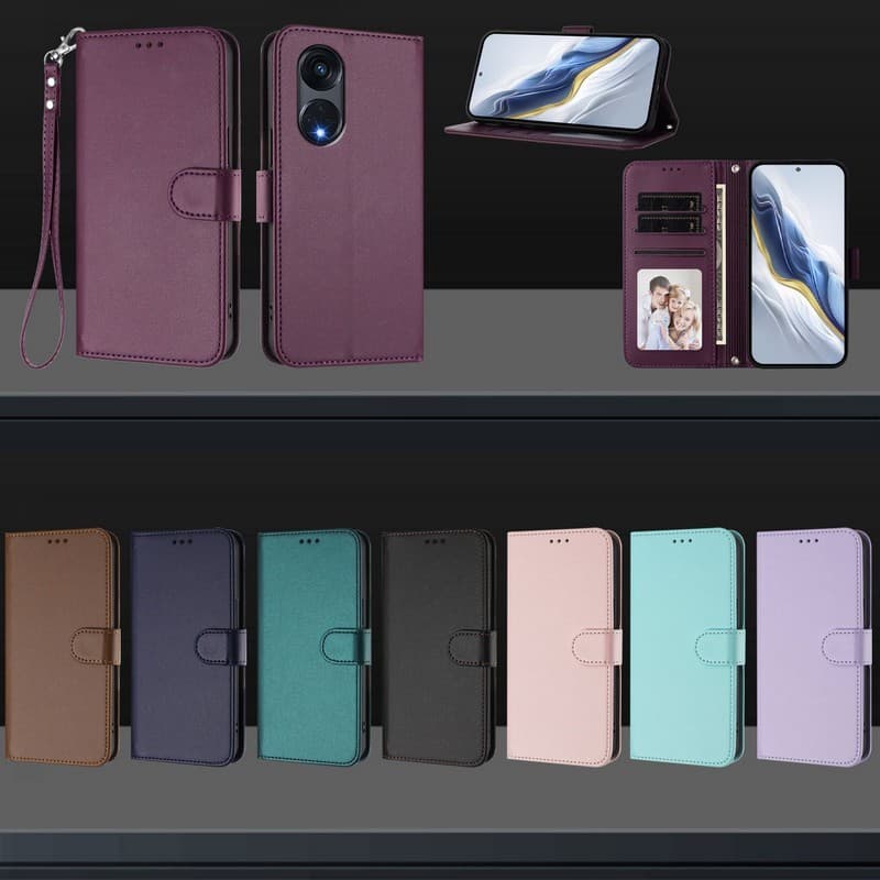 หรูหราหนังสําหรับ OPPO Reno8 T Reno 8T 5G กรณี CPH2505 สําหรับ OPPO Reno8 T 4G กรณี CPH2481 OPPO Reno8 Pro Z Lite 5G 4G กรณีแม่เหล็กกระเป๋าสตางค์ข้อมือเชือกเส้นเล็กเคสโทรศัพท์ รูปที่ 2