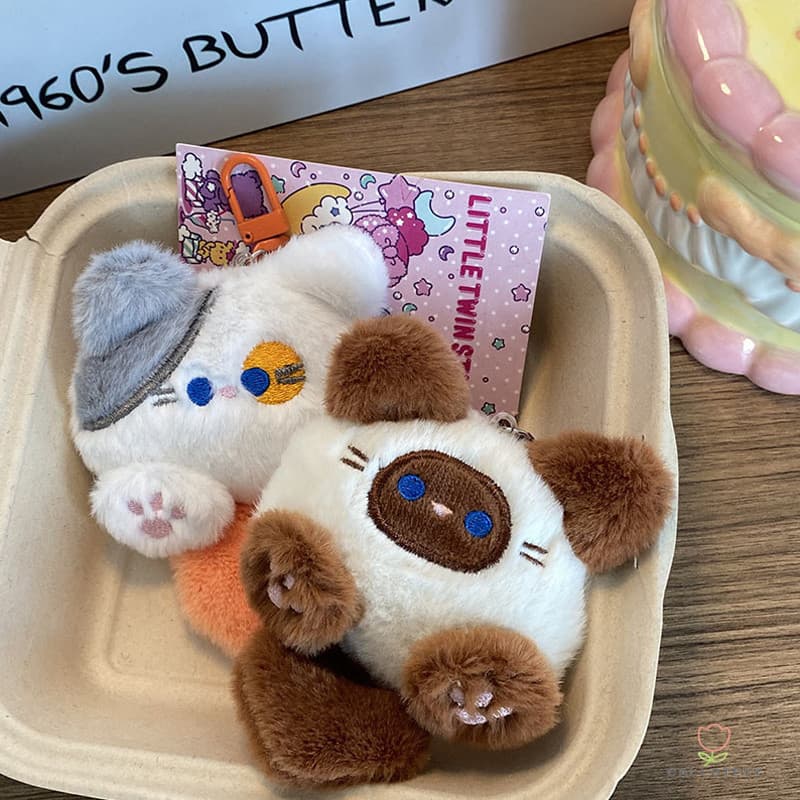 พวงกุญแจแมวplushieการ์ตูนตุ๊กตาสไตล์เกาหลีรูปปั้นแมวพวงกุญแจแหวนพวงกุญแจอุปกรณ์เสริมโทรศัพท์มือถือพวงกุญแจตุ๊กตาแมวนุ่มน รูปที่ 7