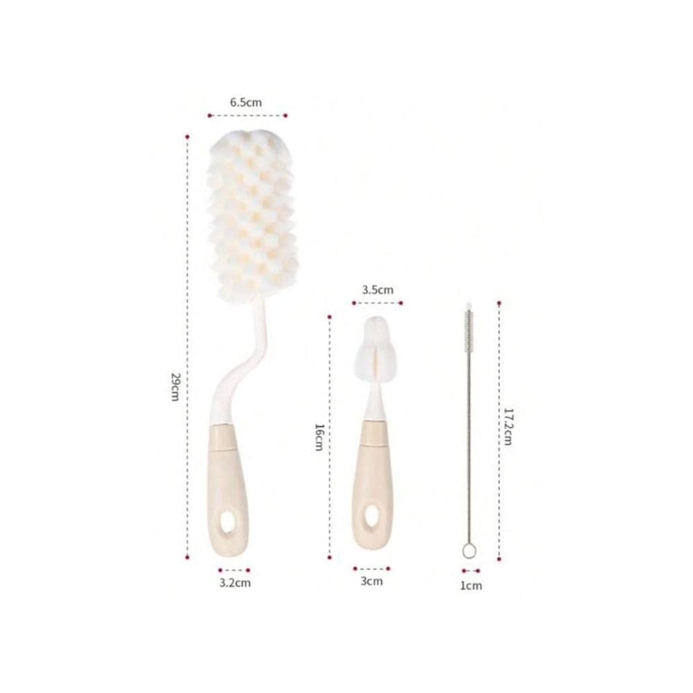 KARENGOODS ชุดแปรงทําความสะอาดขวด,เครื่องขัดพื้นฟาง Pacifier ด้ามยาว 360 องศา,ชุดขนแปรงทนทาน Ergonomically Straw Brush Baby Care รูปที่ 2