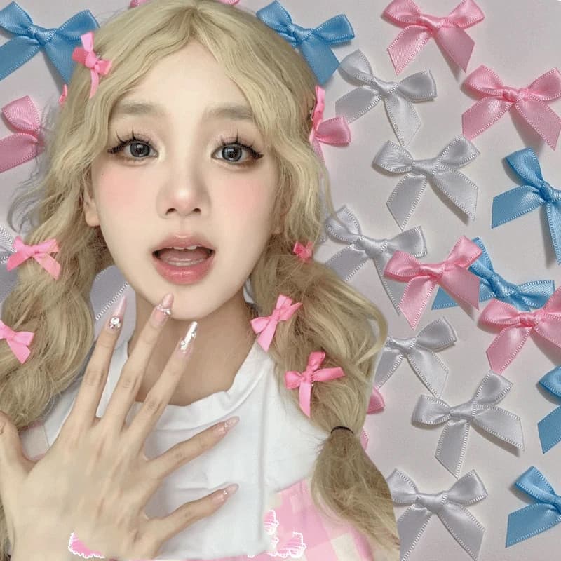มินิริบบิ้นโบว์หลากสี โบว์เล็กตกแต่ง โบว์บิดผูก สําหรับห่อของขวัญ กิ๊บ ดอกไม้ ช่อแต่งงาน สมุด รูปที่ 4