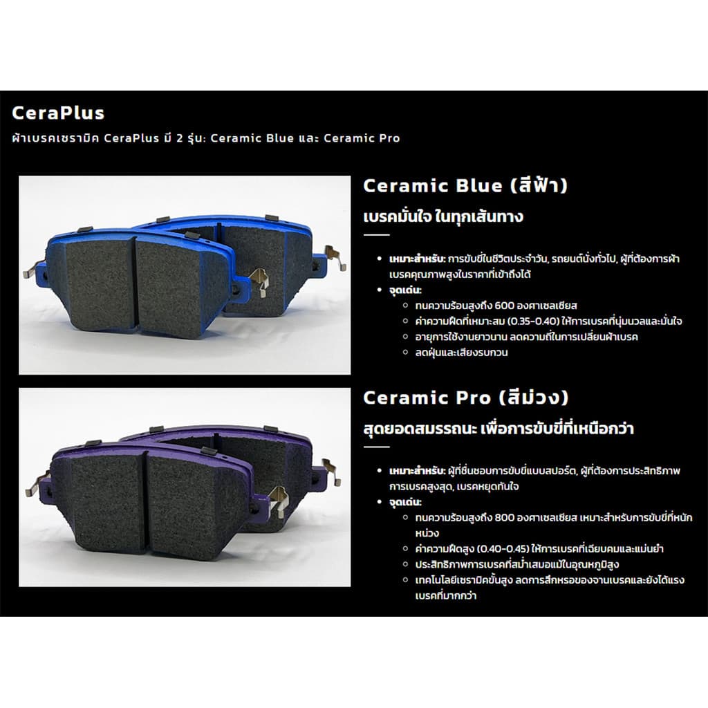 ผ้าเบรค CeraPlus HONDA CIVIC FD 1.8 2006-2012 CIVIC FB 1.8 S 2012-2015 ผ้าเบรคเซรามิค รูปที่ 4