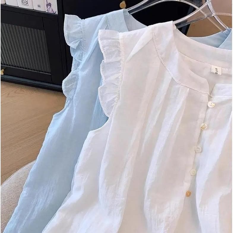 Dahong W641 เสื้อเชิ้ตผ้าชีฟองไซส์ใหญ่ สำหรับผู้หญิง เสื้อเชิ้ตทรงบาบี้อเนกประสงค์สำหรับฤดูร้อนดีไซน์เสื้อจีบ รูปที่ 3