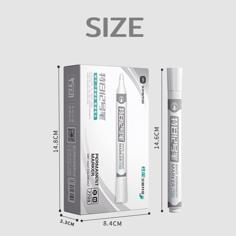 S56 ปากกามาร์กเกอร์สีขาว ปากกาเคมีสีขาว แห้งเร็ว อุปกรณ์สำนักงาน สินค้ามี รูปที่ 7