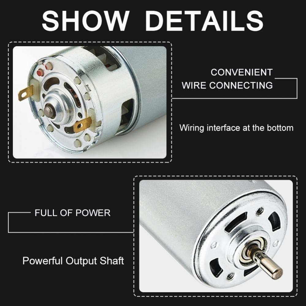 12V DC มอเตอร์พัดลม 4.5V - 35V ปรับ 12000 รอบต่อนาทีมินิความเร็วสูง มอเตอร์สำหรับเครื่องใช้ไฟฟ้าเครื่องมือ รูปที่ 3