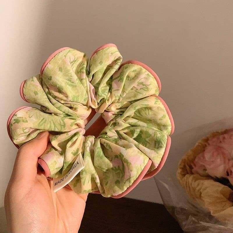 Mori Style Floral Scrunchy Hair Tie Ball Head Hair Tie Simple Hair Tie รูปที่ 7