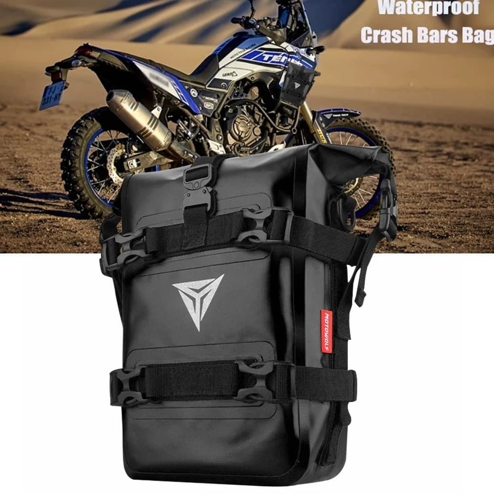 VOIDZY กระเป๋ากันชนรถจักรยานยนต์, PVC Scratch proof กรอบรถจักรยานยนต์ Crash Bar, Universal กันน้ําขนาดใหญ่ความจุปรับป้องกันบาร์ด้านข้างกระเป๋าอุปกรณ์มอเตอร์ไซค์ รูปที่ 4