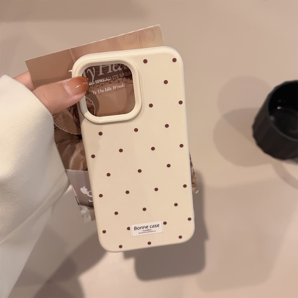 เคสโทรศัพท์ป้องกันฉลากจุดเรียบง่ายสีบริสุทธิ์ tpu สําหรับ apple iphone12 13 14 15 16pro max plus รูปที่ 7