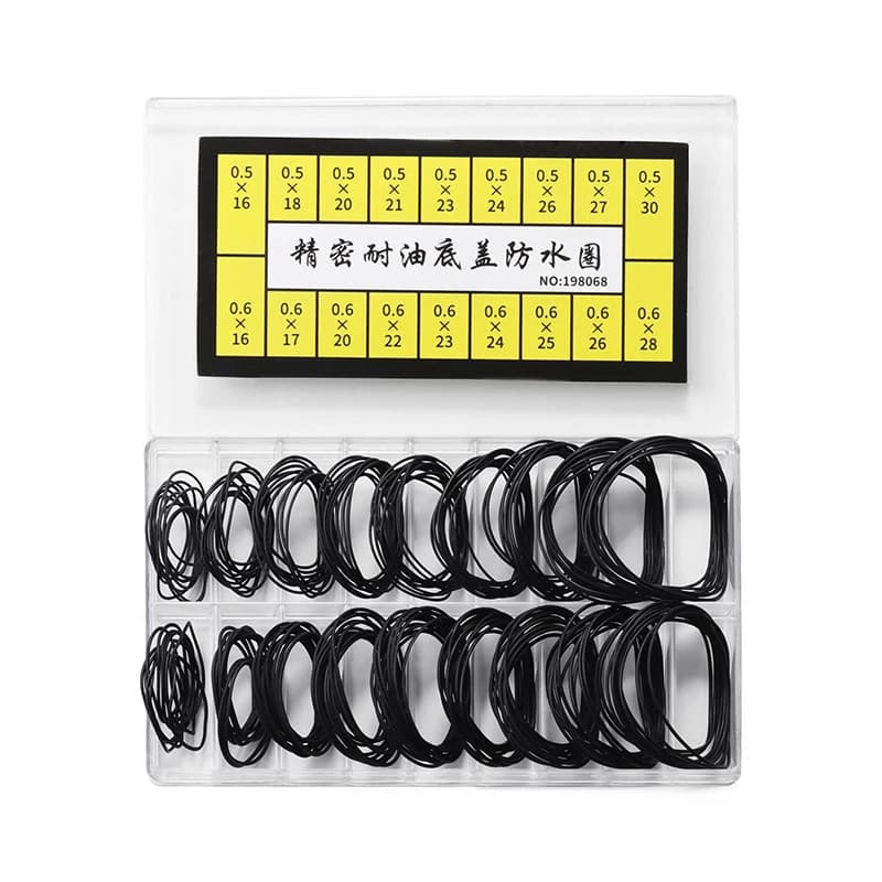 200 ชิ้นนาฬิกากลับกรณีกันน้ํา 0.5 มม./0.6 มม.แหวนยาง O-Ring ปะเก็นสําหรับช่างซ่อมนาฬิกาซ่อมเครื่องมือนาฬิกาอุปกรณ์เสริม รูปที่ 9