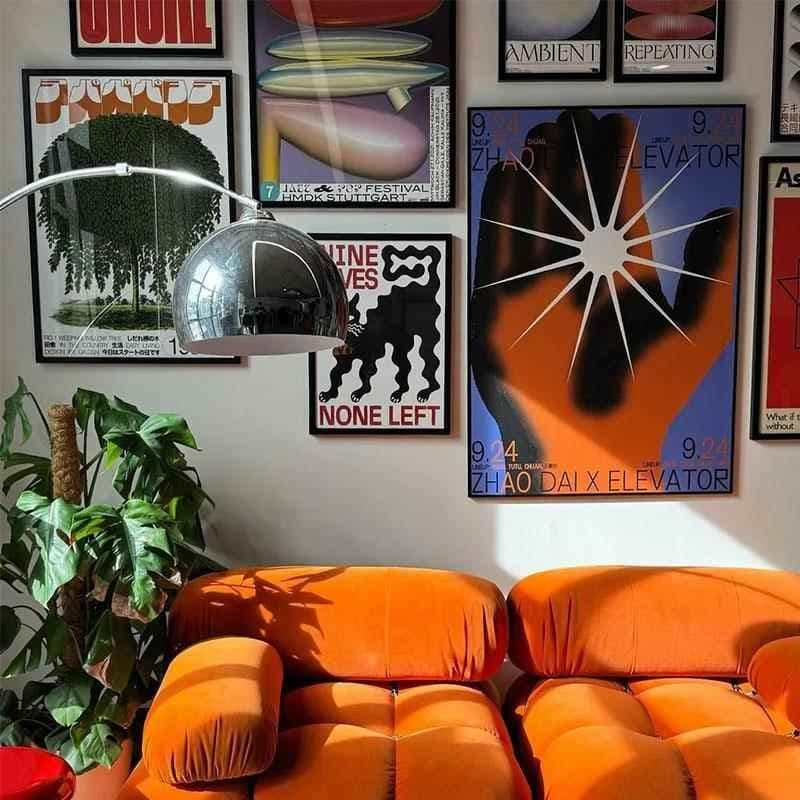 Bauhaus ภาพวาดแขวน ins สไตล์ niche ศิลปินต่างประเทศบุคลิกภาพห้องนั่งเล่นรวมกันโซฟาพื้นหลังตกแต่งผนังภาพจิตรกรรมฝาผนัง รูปที่ 4